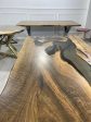 Walnut Dining Table, Epoxy Dining Table, Custom 78” x 42” Walnut Smoke Gray Table, Epoxy River Table, Custom Order for Christine Online Sale