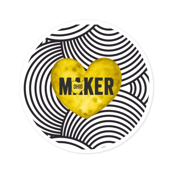 Yellow Ohio Maker Round Sticker Discount