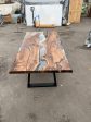 Clear Epoxy Table, Custom 72” x 36” Walnut Table, Clear Epoxy River Table, Live Edge Table, Wooden Table, Custom  Order for Veena For Sale