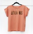 Browns Metallic Peach Rework Top For Sale