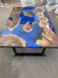 Epoxy Table, Epoxy Dining Table, Walnut Epoxy Table, River Dining Table, Custom 65” x 45” Walnut Epoxy River Dining Table Order for Sandra For Discount