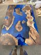 Epoxy Table, Epoxy Dining Table, Walnut Epoxy Table, River Dining Table, Custom 65” x 45” Walnut Epoxy River Dining Table Order for Sandra For Discount