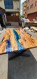 Olive Wood Epoxy Table, Custom 64” x 40” Olive Wood Deep Blue and Turquoise Table, Epoxy Resin Table, Live Edge Table, Custom for Svetlana Sale