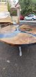 Epoxy Coffee Table, Epoxy Dining Table, Epoxy Resin Table, Custom 45” Diameter Round Walnut Wood Metallic Gray Epoxy Table Order for Daniela Discount