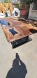 Epoxy Resin Table, Live Edge Table, Custom 96” x 42” Walnut Smoke Gray Table, Epoxy River Table, Custom Order for Andrea W Hot on Sale