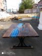 Handmade Epoxy Table, River Table, Custom 72  x 51  Walnut Blue, Turquoise, Clear Epoxy Table, River Table, Order for Gail Hot on Sale