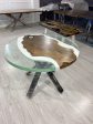 Round Dining Table, Custom 42” Diameter Round Table, Walnut Wood White and Clear Epoxy Table, Epoxy Resin Table, Order for Melanie For Discount