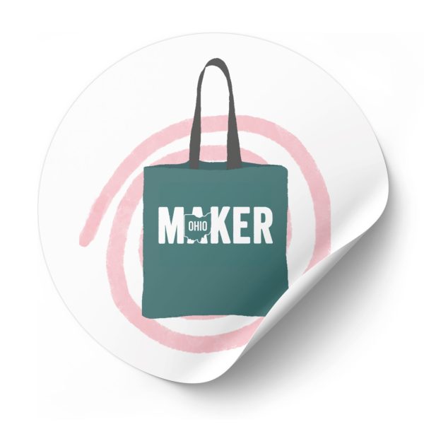 Ohio Maker Bag Round Sticker on Sale