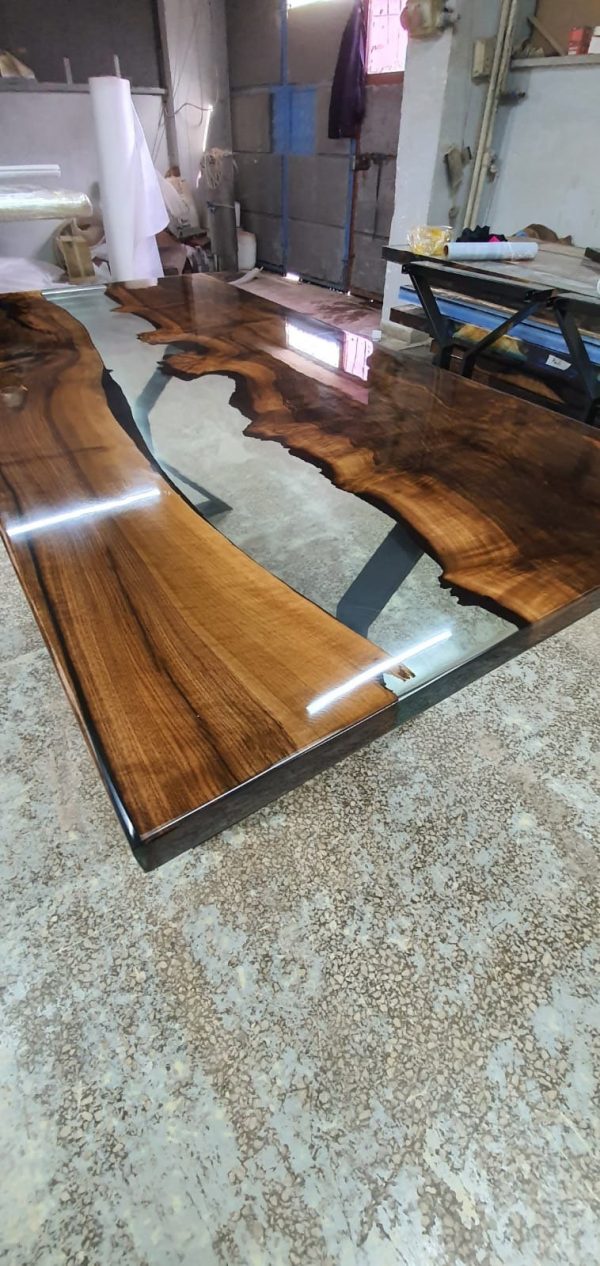 Handmade Epoxy Table, Custom 72  x 36   Epoxy Table, Wood Resin Clear Table, Epoxy Walnut Dining Table, Ultra Clear Epoxy Table for Regla Hot on Sale