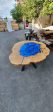 Round Dining Table, Custom Coffee Table, Epoxy Coffee Table, Custom 30  Oval Walnut Deep Blue Coffee Table, Live Edge Table, Order for VN on Sale