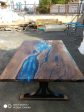 Handmade Epoxy Table, River Table, Custom 72  x 51  Walnut Blue, Turquoise, Clear Epoxy Table, River Table, Order for Gail Hot on Sale