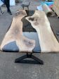 Epoxy Table, Epoxy Dining Table, Walnut Epoxy Table, Custom 65  x 36  Walnut Smokey Gray Epoxy River Table Order for Olena Online Sale