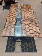 Custom 84” x 48” Walnut Clear Epoxy Table, Hexagon Honeycomb Table, Clear Resin Walnut Table, Handmade Epoxy Table, Unique Table for Cianna Online Hot Sale