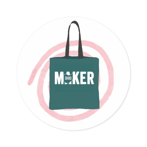 Ohio Maker Bag Round Sticker on Sale