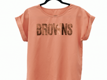 Browns Metallic Peach Rework Top For Sale