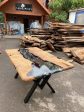 Live Edge Table, Epoxy Resin Table, Custom 60” x 36” Chestnut Smokey Gray Epoxy with White Strike Resin River Dining Table, Order for Rahad Fashion