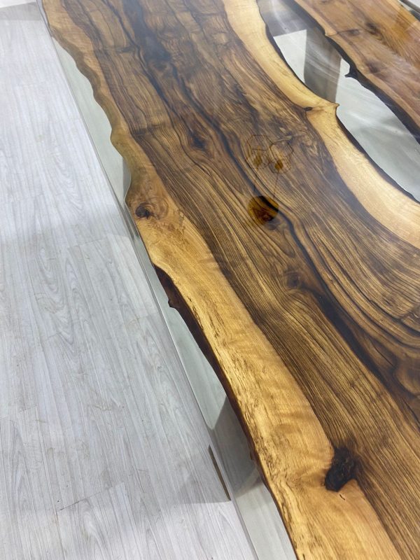 Epoxy Resin Table, Live Edge Table, Custom 68” x 42” Walnut Clear Epoxy Table, River Table, Wooden Table, Custom  Order for Mhaia Online now