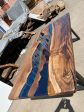 Handmade Epoxy Table, Custom 84” x 42” Walnut Blue, Turquoise, Green Table, Epoxy Dining Table, Epoxy Resin Table, Custom for Sarvani For Sale