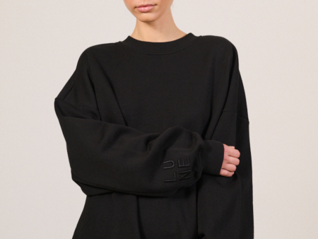 ZANE 100% ORGANIC COTTON oversized crew - Black Sale