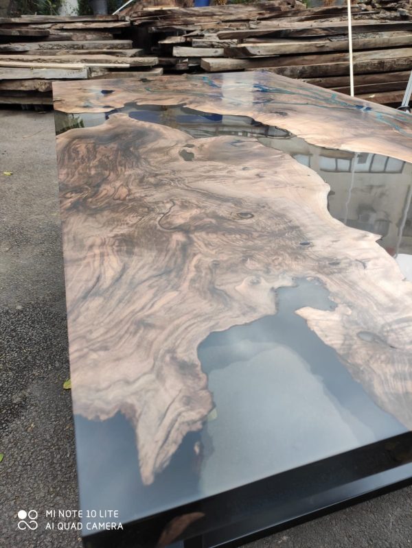 Walnut Dining Table, Epoxy Resin Table, Custom 70” x 36” Walnut Smokey Gray Table,  Epoxy River Dining Table, Custom Order for Suzette Online Hot Sale