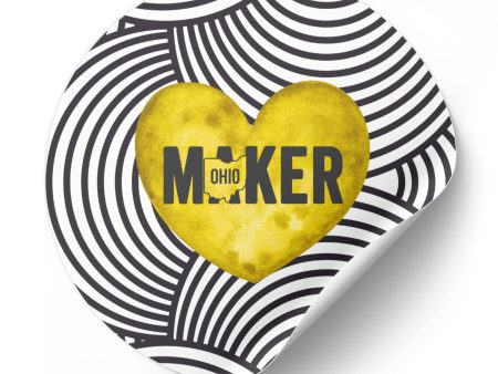 Yellow Ohio Maker Round Sticker Discount