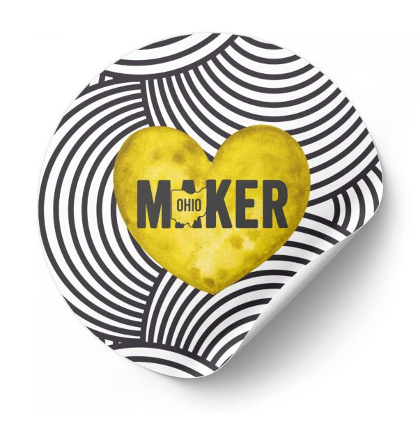 Yellow Ohio Maker Round Sticker Discount