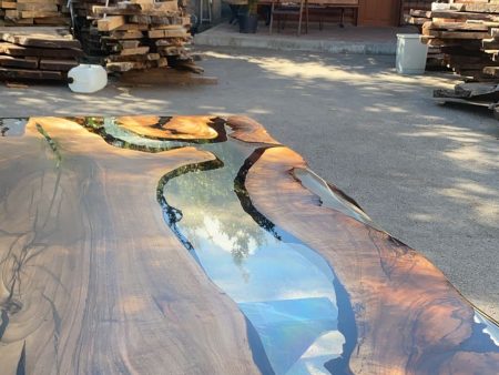 Epoxy Dining Table, Custom 72” x 40” Walnut Table, Clear Epoxy Table, River Table, Live Edge Table, Custom Order for  Elizabeth & Matt Fashion