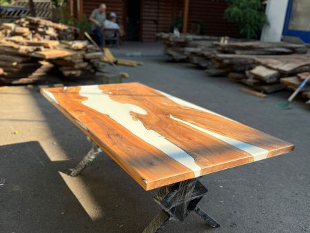 Custom 80”x 42  Walnut Epoxy Table, Epoxy Resin Table, Epoxy Dining Table, Epoxy Resin Table, Live Edge Table for Fernanda Supply