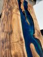 Handmade Epoxy Table, Custom 84” x 42” Walnut Blue, Turquoise, Green Table, Epoxy Dining Table, Epoxy Resin Table, Custom for Sarvani For Sale