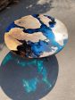 Epoxy Table, Epoxy Dining Table, Walnut Epoxy Round Dining Table, Custom 42” Round Walnut Wood Blue Epoxy Dining Table Order for Brandon B For Cheap