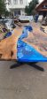 Live Edge Table, Custom 96” x 48” Walnut Blue Table, Epoxy River Dining Table, Live Edge Table, River Table, Custom Order for Jeanie Sale