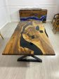 Epoxy Table, Epoxy Dining Table, Walnut Epoxy River Table, Custom 78” x 42” Walnut Black Epoxy River Table Order for Wendy Online