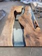 Walnut Dining Table, Epoxy Resin Table, Custom 84” x 36” Walnut Table, Clear Epoxy Table, River Table, Custom Order for Tony Online now