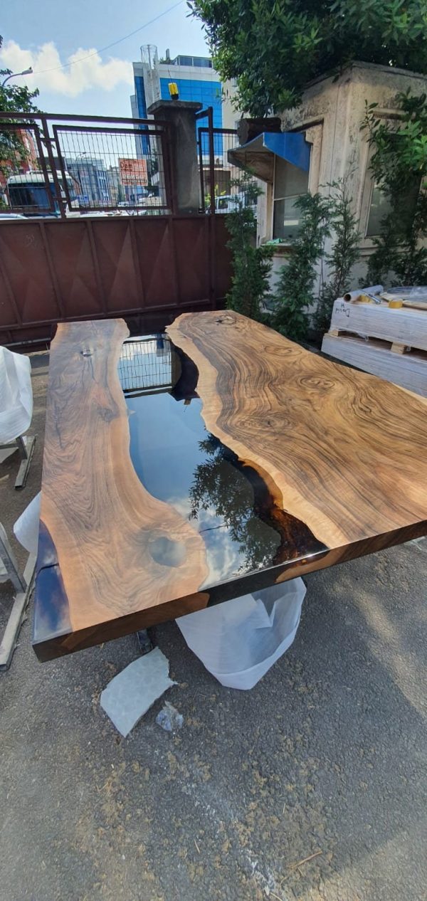 Walnut Dining Bench, Custom matcihng bench for 75” x 30” Walnut Epoxy Table, Live Edge Table Bench, Custom Order for Coretta Supply