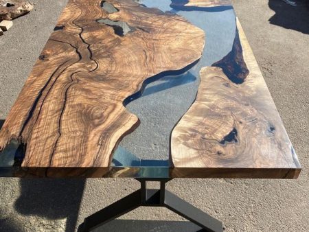 Custom Epoxy Resin Table, Custom 72” x 36” Walnut Table, Clear Epoxy Table, River Table, Live Edge Table, Custom  Order for Bruce Online Hot Sale