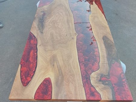 Custom 96 x 36 Epoxy Resin Table, Handmade Crystal Red Epoxy River Table, Custom Walnut Epoxy Table, Unique Resin Epoxy Table for #EEZYGANG Online now