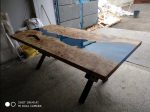 Blue Epoxy Table, Custom 80” x 40” Poplar Wood Blue River Table, River Epoxy Dining Table, Live Edge Table, Custom Order for Kimberly Hot on Sale