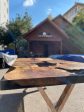 Custom 84” x 36” Walnut Smoke Gray Epoxy River Table Order for Melinda For Discount