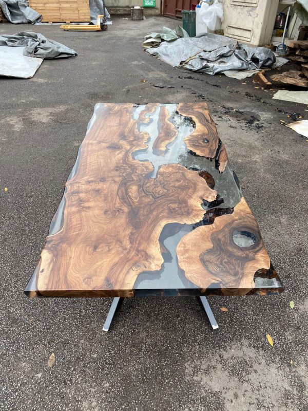 Walnut Dining Table, Epoxy Table, Epoxy Dining Table, River Table, Custom 82” x 40” Table, Clear Epoxy Dining Table, Order for Molly For Cheap