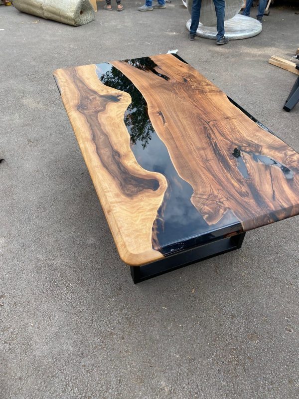 Custom Epoxy Resin Table, 72” x 40” Walnut Black Table, Epoxy Table, Unique Resin Epoxy Table, Custom Order for Becky Dd For Discount