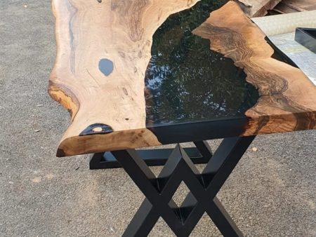 Epoxy Coffee Table, Unique Coffee Table, Epoxy Resin Table, Custom 47” x 27” Walnut Table, Live Edge Coffee Table for Meredith For Discount