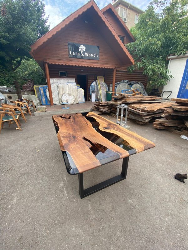 Custom Epoxy Resin Table, 72” x 40” Walnut Black Table, Epoxy Table, Unique Resin Epoxy Table, Custom Order for Becky Dd For Discount