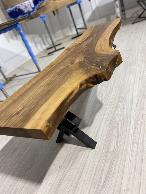 Walnut Bench, Epoxy Bench, Live Edge Table, Dining Table Bench, Dining Bench, Walnut Dining Table Bench Order for Janice Online now