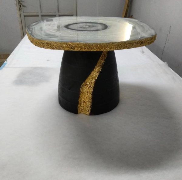 Agate Table Top, Quartz Crystal Table, Ageta Side Coffee Table, Stone Coffee Table, Unique Coffee Table, Home Decor Accent Table For Cheap