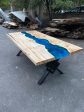 Blue Epoxy Dining Table, Epoxy Resin Table, Custom 83  x 44   Poplar Wood Table, Ocean Blue Epoxy Table, Resin Table Order for Heather E For Discount