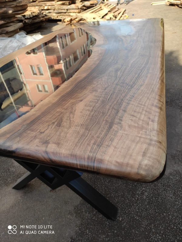 Epoxy Table, Epoxy Dining Table, Walnut Epoxy River Table, Custom 80” x 40” Walnut Smoke Gray Dining Table, Custom Order for Ni Kong Hot on Sale