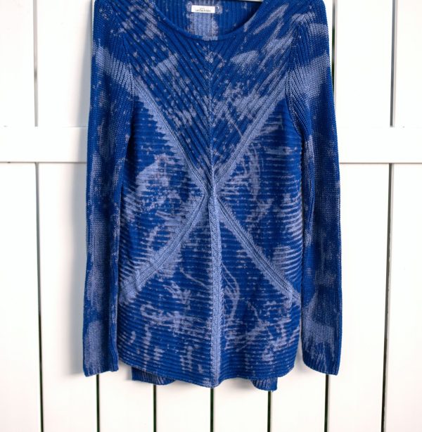 Blue Splatter Rework Sweater Fashion