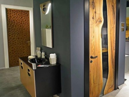 Custom Walnut Epoxy Barn Doors, Handmade Resin Sliding Door, Made To Order River Door for Office & Home Décor, Wooden Epoxy Door Hot on Sale