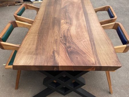 Custom 71” x 36” Walnut Dining Table, Epoxy Dining Table, Epoxy Resin Table, Live Edge Table, River Table, Made to Order, Wooden Table on Sale