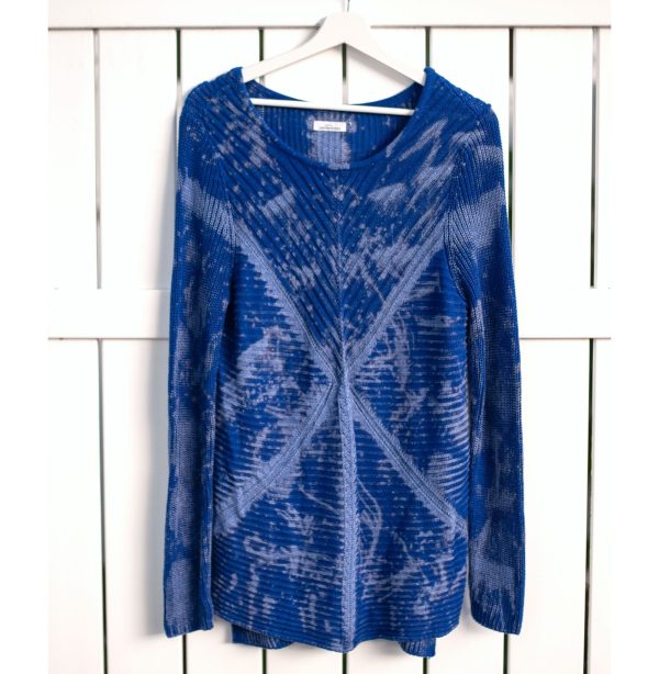 Blue Splatter Rework Sweater Fashion